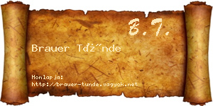 Brauer Tünde névjegykártya
